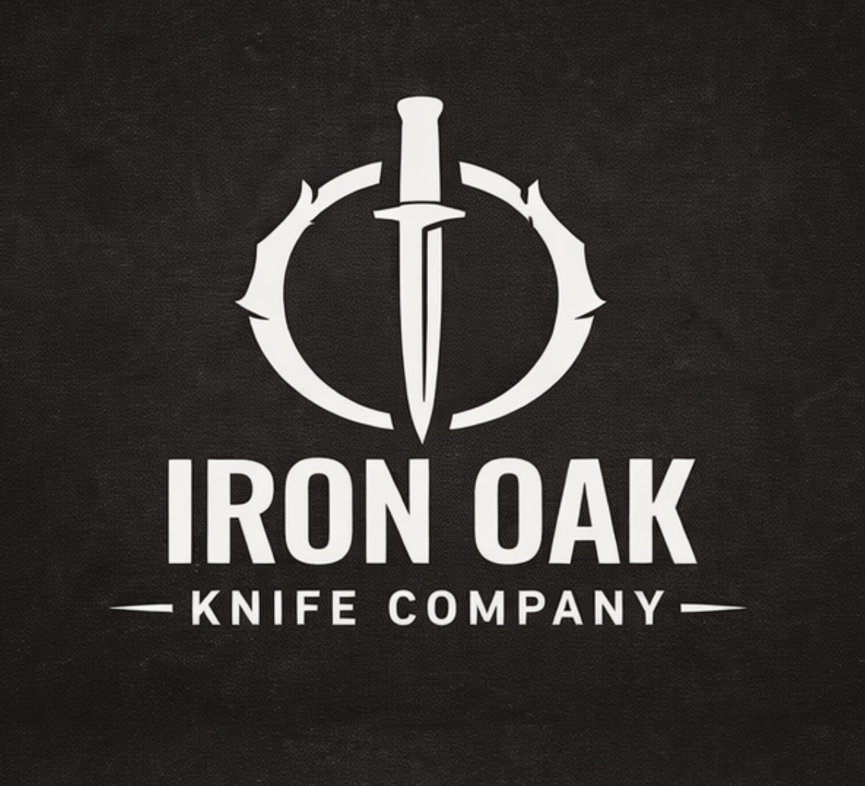 Iron Oak knife and crown-of-thorns logo